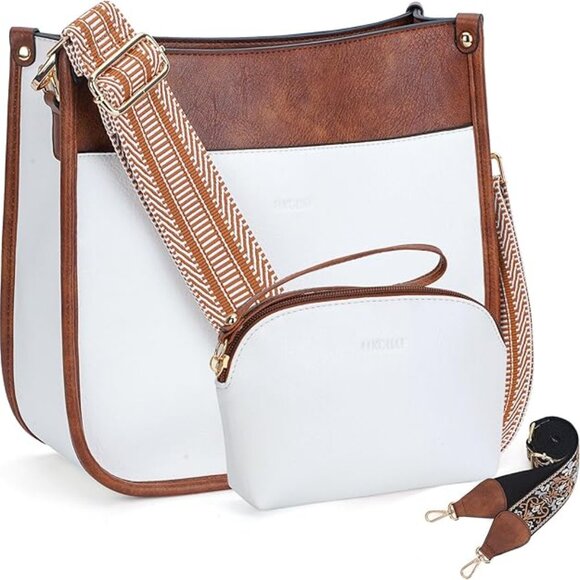 Crossbody Bag Purse for Women 2Pcs Leather Hobo Handbag Wallet Set With … - Picture 1 of 13